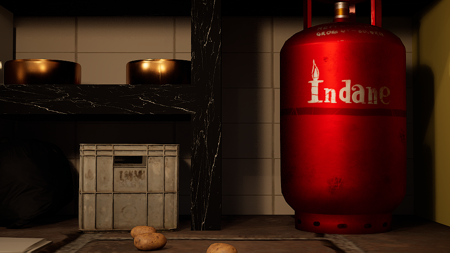 Spice jars and bottles on shelves