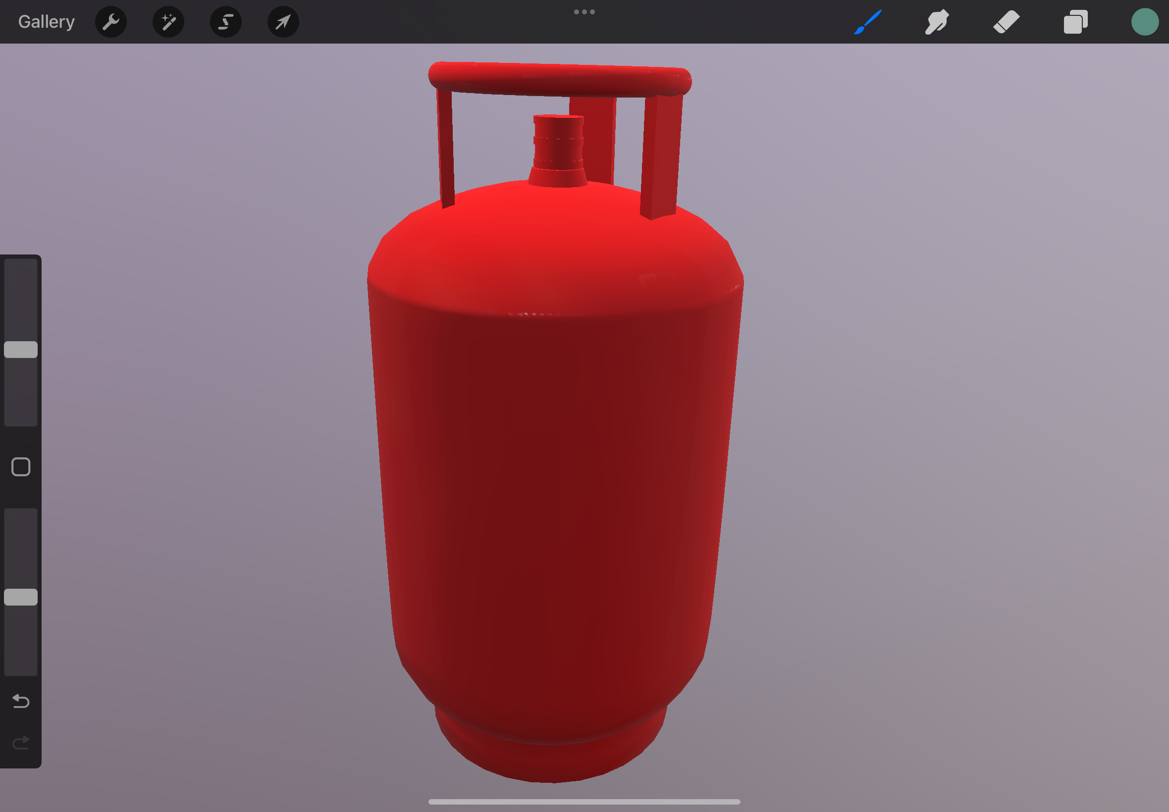 Procreate — Layer 1: Base red colour
