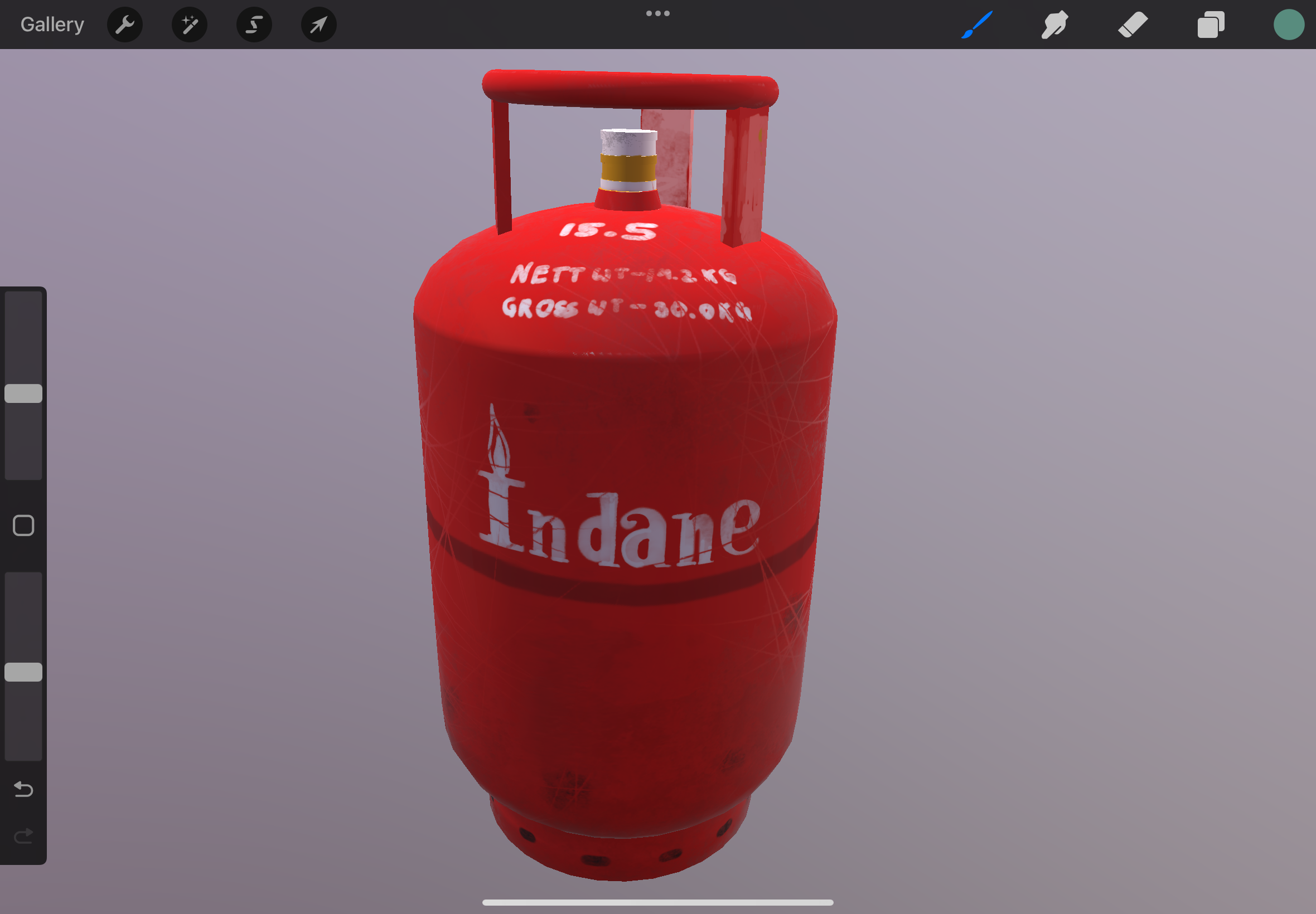 Procreate — Layer 4: Weathering and imperfections