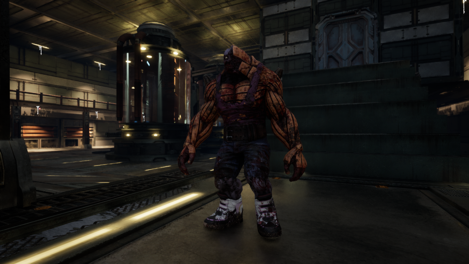 Mutated enemy with glowing red eyes